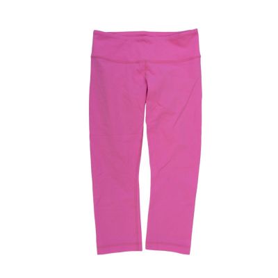 Lululemon Size 6 Wunder Under Crop Leggings Bright Pink Elastic Waist Pull On